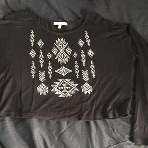 Charlotte Russe, black long sleeved top with stud detailing, Size S